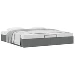 VidaXL Cadre de lit ottoman sans matelas gris foncé 160x200 cm tissu