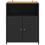 vidaXL Armoire Noir 70 x 50 x 87 cm Polyester et Roly Ratten