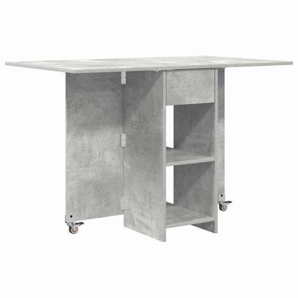 vidaXL Table à dîner 115 x 70 x 75 cm Bois d'ingénierie Gris béton