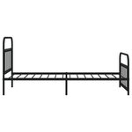 vidaXL Cadre de lit métal avec tête de lit/pied de lit noir 107x203 cm