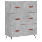 vidaXL Commode gris béton 69 5 x 34 x 90 cm bois d'ingénierie
