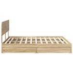 vidaXL Lit de Rangement Chêne Sonoma 200 x 200 cm Bois d'ingénierie