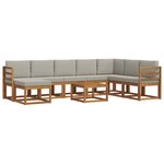 vidaXL Ensemble de canapés d'extérieur 9 pc Gris Naturel et Clair