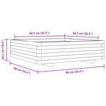 vidaXL Jardinière cire marron 90x90x26 5 cm bois de pin massif