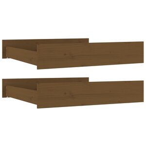 vidaXL Tiroirs de lit 2 Pièces Marron miel Bois de pin massif