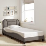 vidaXL Cadre de lit avec LED sans matelas Hvar taupe 80x200 cm tissu