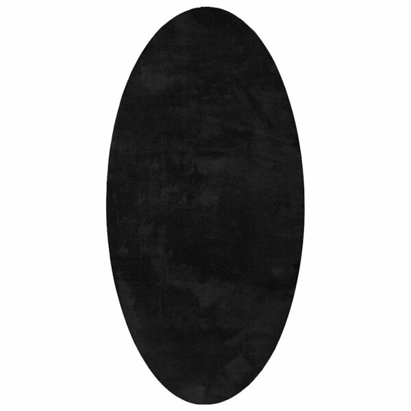 vidaXL Tapis HUARTE Noir 100 x 200 cm 100  Polyester