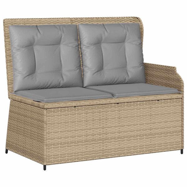 vidaXL Banc de jardin Beige et gris polyrotin
