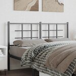 vidaXL Tête de lit métal noir 135 cm