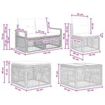 vidaXL Ensemble de canapé de jardin 7 Pièces Gris polyrotin