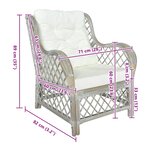 vidaXL Canapé avec coussin Gris Rotin naturel et lin