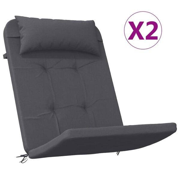 vidaXL Coussins de chaise adirondack lot de 2 anthracite tissu oxford