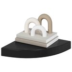vidaXL Étagères d'angle flottantes 2Pièces noir brillant 25x25x3 8cm MDF