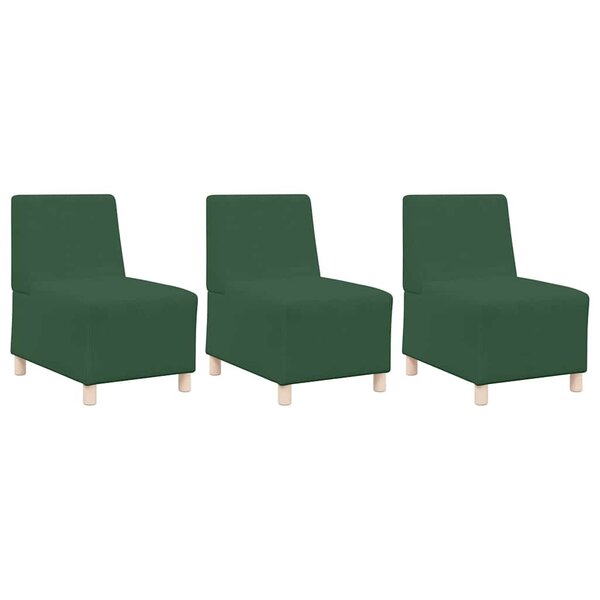 vidaXL Unité de Sofa Modulaire Sans Accoudoirs 3 Pièces Vert Jungle
