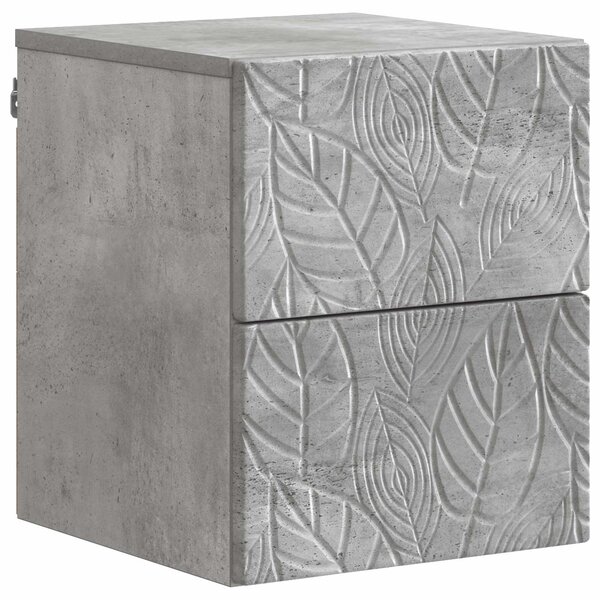 vidaXL Cabinet de chevet mural Gris béton 34 5 x 33 x 40 cm