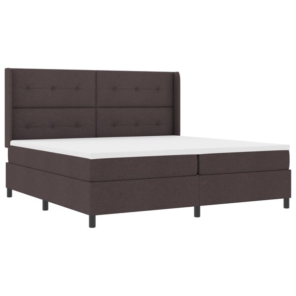 Lit Box Spring avec Matelas vidaXL Marron Foncé 200x200 cm Tissu