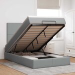 vidaXL Cadre de lit ottoman et matelas gris clair 120x200 cm tissu