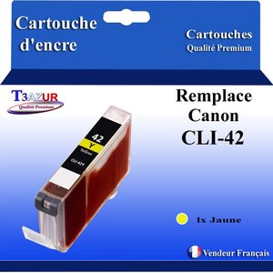 T3AZUR - Cartouche compatible avec Canon CLI42 CLI-42 pour Canon Pixma Pro100 Pro100S Pro-100 Pro-100S- Jaune