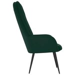vidaXL Chaise de relaxation Vert foncé Velours
