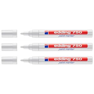 Marqueur Peinture 750 Blanc Pointe Ronde 2-4 mm x 3 EDDING