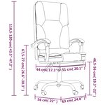 vidaXL Fauteuil de massage inclinable de bureau gris foncé tissu