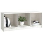 vidaXL Meuble TV Blanc 104x33x41 cm Bois de pin massif