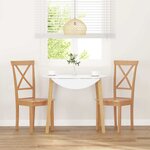 vidaXL Chaises à manger 2 Pièces bois massif caoutchouc