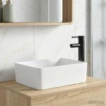 vidaXL Lavabo de salle de bains Noir Mat 40 5 x 30 5 x 13 cm métal