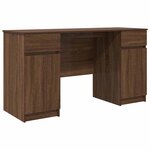 vidaXL Bureau Chêne marron 140 x 49 x 76 cm Bois d'ingénierie
