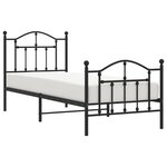 vidaXL Cadre de lit métal sans matelas avec pied de lit noir 80x200 cm