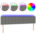 vidaXL Tête de lit à LED Gris foncé 180x5x78/88 cm Tissu