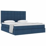 vidaXL Lit avec rangement et matelas Bleu 180 x 200 cm Polyester