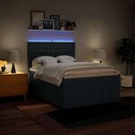 vidaXL Sommier à lattes de lit avec matelas Bleu 140x190 cm Tissu