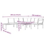 vidaXL Salon de jardin 5 Pièces avec coussins noir aluminium