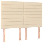 vidaXL Sommier à lattes de lit avec matelas Crème 140x190 cm Tissu