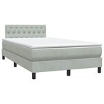 vidaXL Sommier à lattes de lit et matelas gris clair 120x220cm velours
