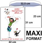 Maxi grande carte géante bon anniversaire gaston lagaffe franquin avec enveloppe