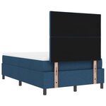 vidaXL Lit avec sommier et banc bleu 120x200 cm en tissu