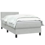 vidaXL Sommier à lattes de lit et matelas gris clair 90x210 cm velours