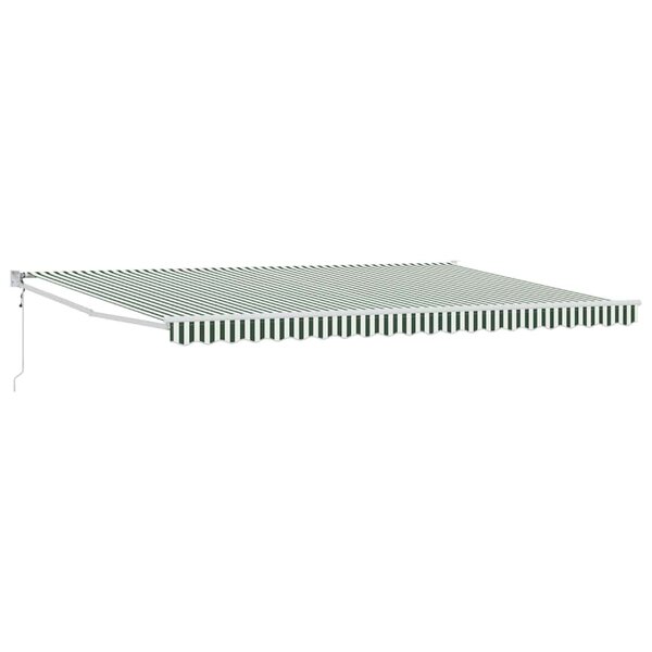 vidaXL Auvent Rétractable Vert et blanc 500 × 300 cm Polyester Métal