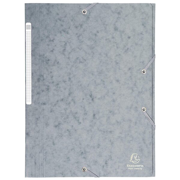 Chemise à élastiques Maxi capacity carte lustrée 425g - A4 - Gris EXACOMPTA