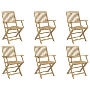 vidaXL Chaises de jardin pliantes lot de 6 54x61x88 cm bois d'acacia