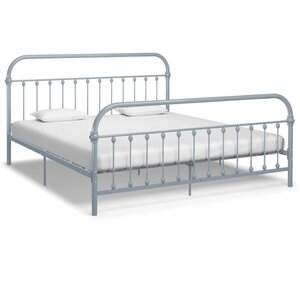 vidaXL Cadre de lit sans matelas gris métal 180x200 cm