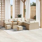vidaXL Ensemble de canapé de jardin 13 Pièces Beige Poly rotin