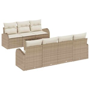 vidaXL Ensemble de canapé de jardin 8 Pièces Beige 55 x 55 x 37 cm