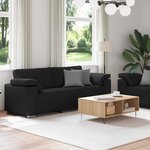 vidaXL Canapé 2 Pièces Noir 219 x 80 x 82 cm tissu