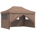 vidaXL Tente de fête 279 x 410 x 315 cm Marron Tissu Oxford