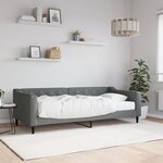 vidaXL Lit de jour avec matelas gris foncé 90x200 cm tissu