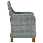 vidaXL Salon de jardin 3 Pièces avec coussins résine tressée gris clair
