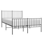vidaXL Cadre de lit métal sans matelas avec pied de lit noir 120x190cm